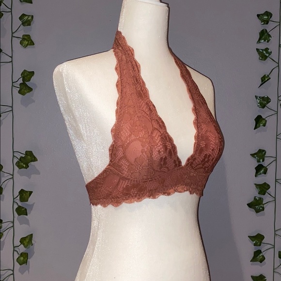 Woman's FP Rust Orange Lace Halter Bralette XS - Picture 3 of 12